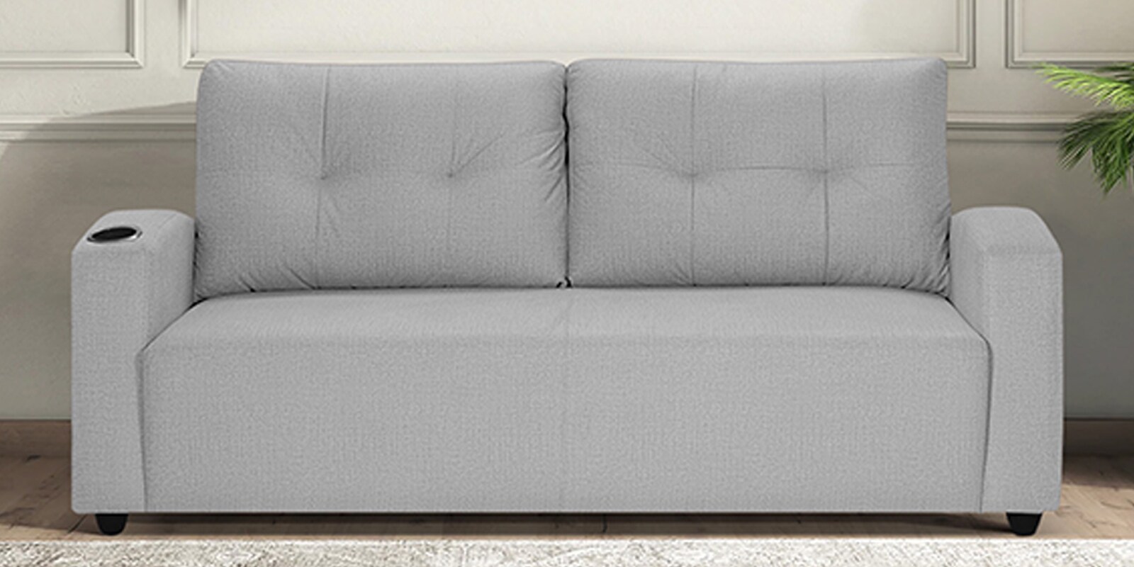 Buy Topaz Fabric 3 Seater Sofa In Jute Grey Colour By Trevi Furniture Online Lawson 3 Seater