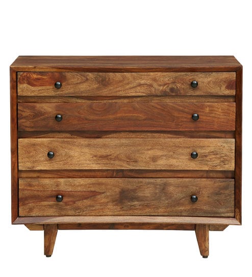 Buy Torino Solid Wood Chest Of Dresser In Rustic Teak Finish By