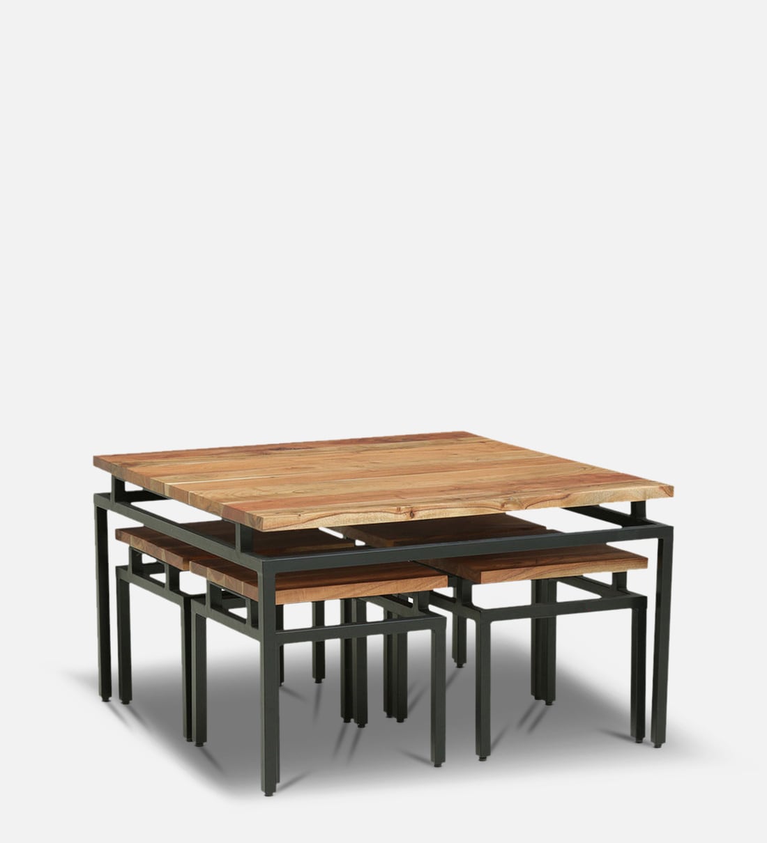 Buy Volgo Solid Wood Nesting Coffee Table Set in Ginger Bronze Finish