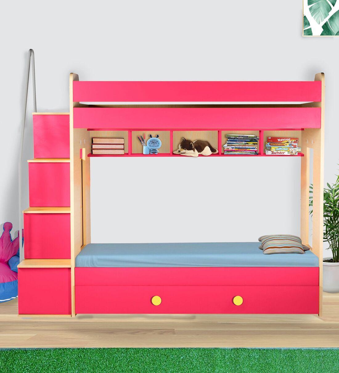 Buy Multi Flexi Bunk Bed In Pink Colour With Drawer Storage At 10 Off By Yipi Online Pepperfry 1790
