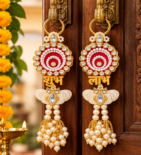 Traditional Shubh Labh Wall Hanging D cor Pair