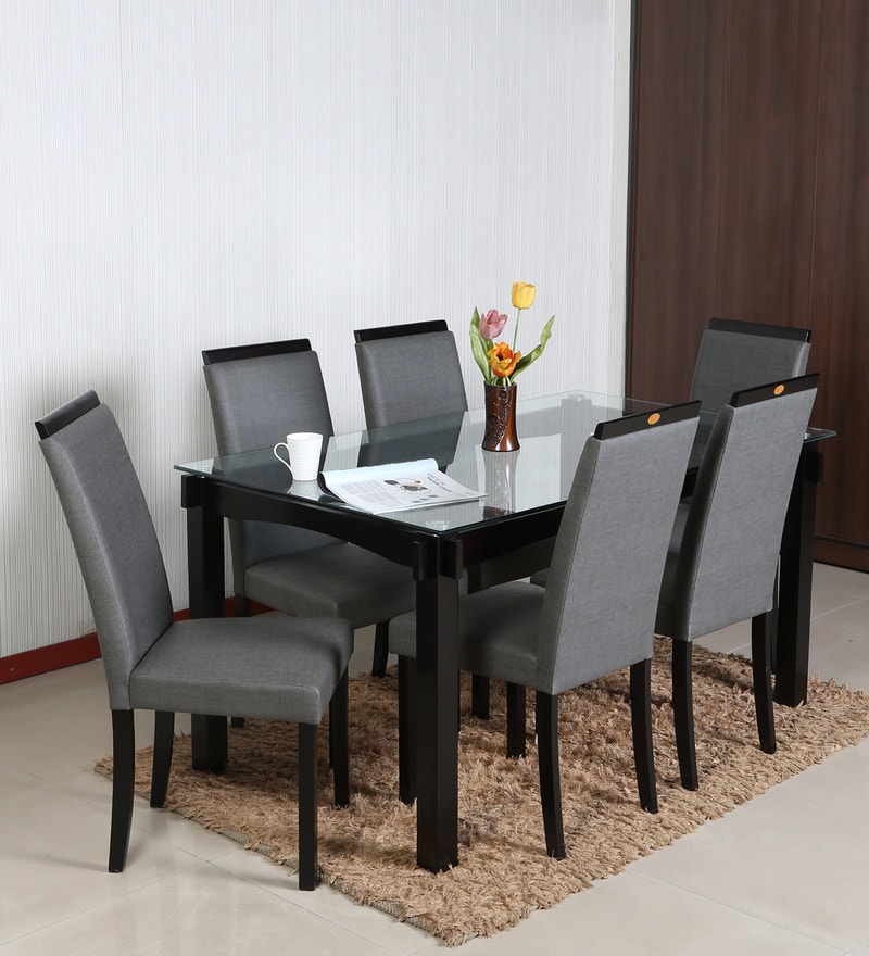 Buy Jordan Barcelona 6 Seater Dining Set In Natural Finish By The