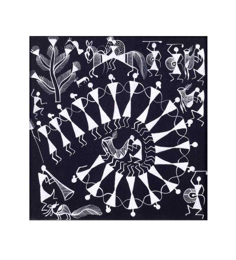 warli painting black and white