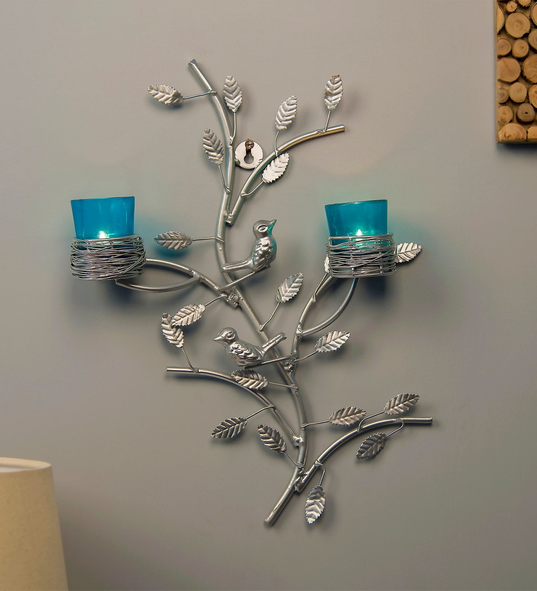 Buy Silver Steel Wall Candle Holder Set Of 2 at 49 OFF by Homesake