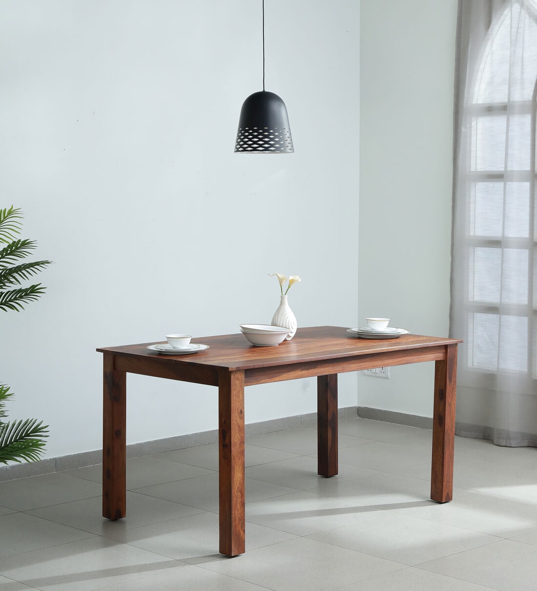 Buy Vosges Sheesham Wood 6 Seater Dining Table In Classic Honey Finish Online - Modern 6 Seater ...