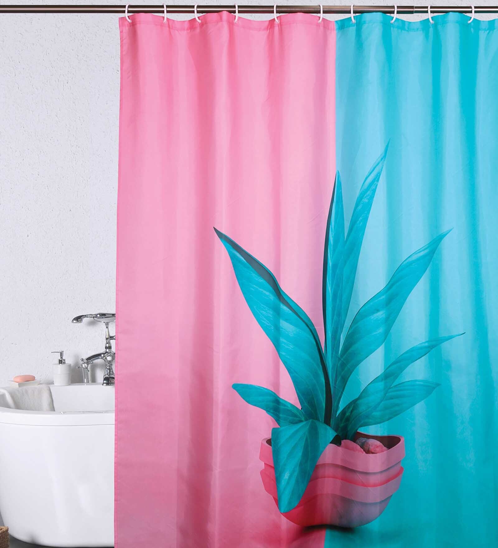 Buy Turquoise Shower Polyester 6 Ft Blackout Eyelet Shower Curtain by