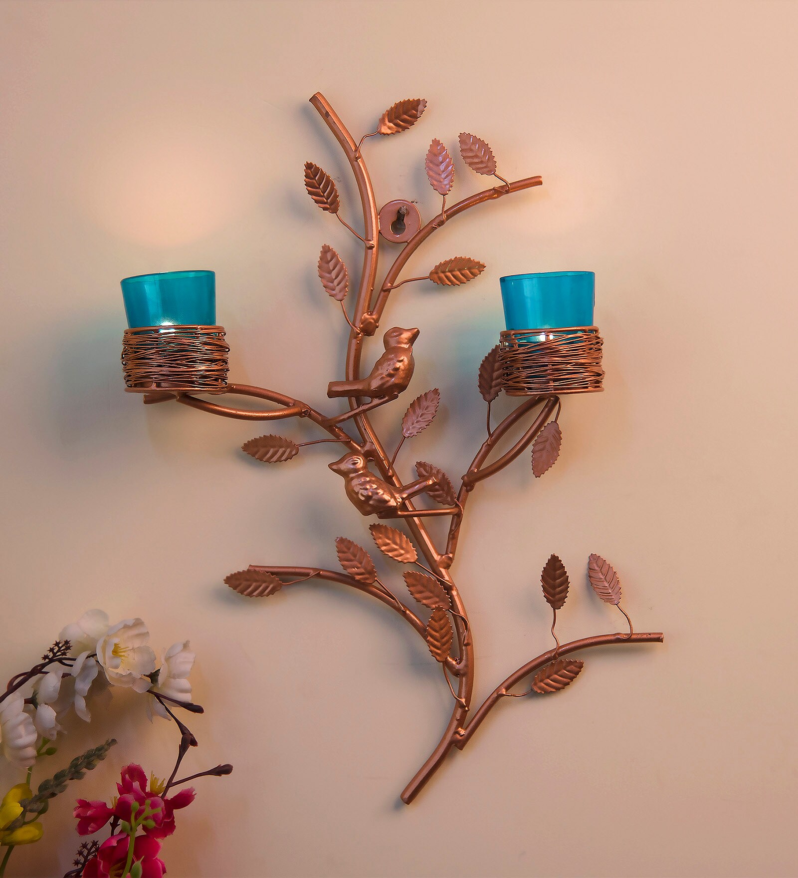 Buy Brass Steel Wall Candle Holder Set Of 2 at 49 OFF by Homesake