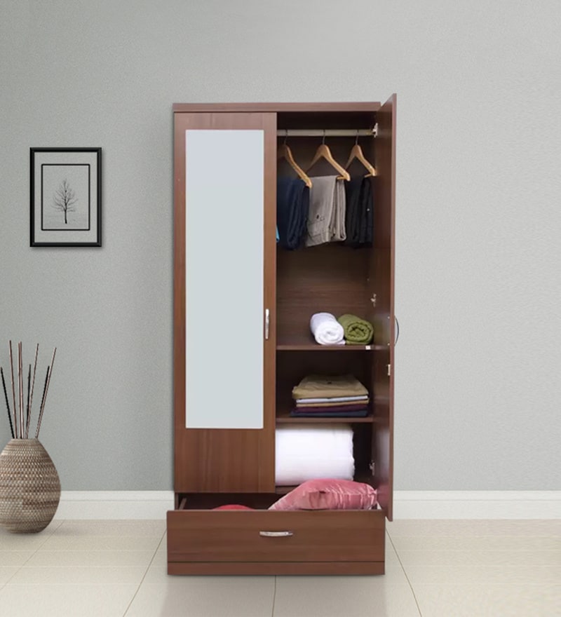 Buy Berlin Two Door Wardrobe In Chocolate Colour By Royaloak