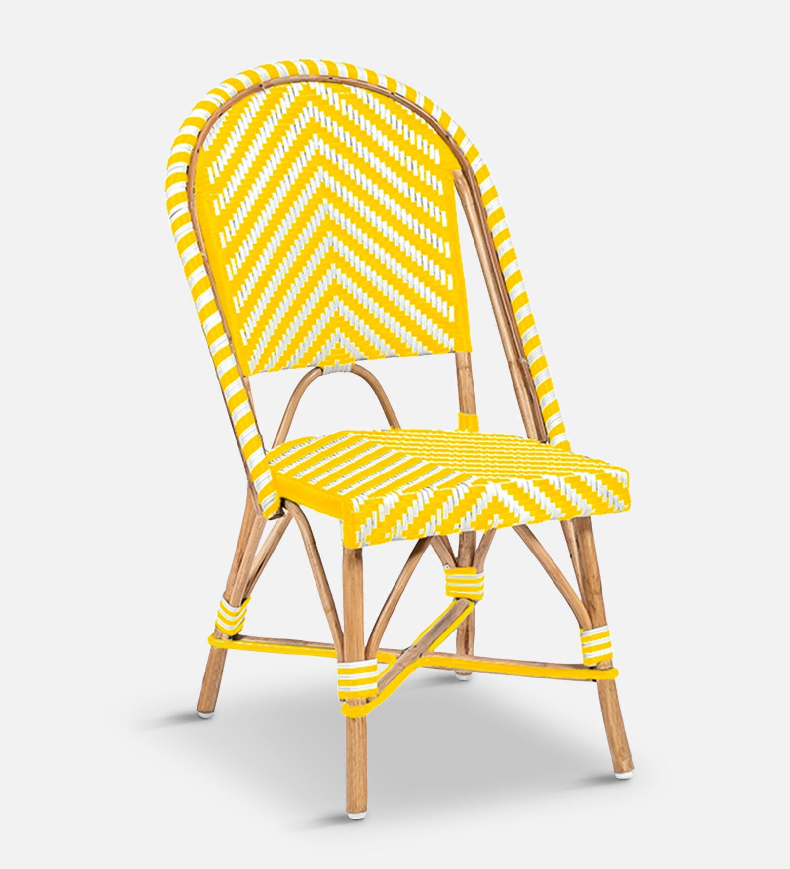Buy V Wicker Patio Chair in Yellow & White Finish at 6 OFF by Home