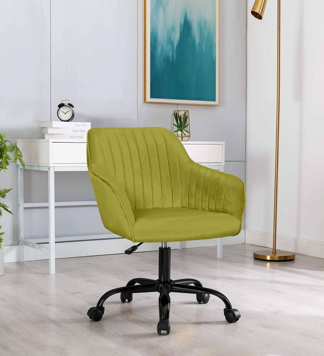 Buy Vanessa Guest Chair In Olive Green Colour Online Guest Chairs