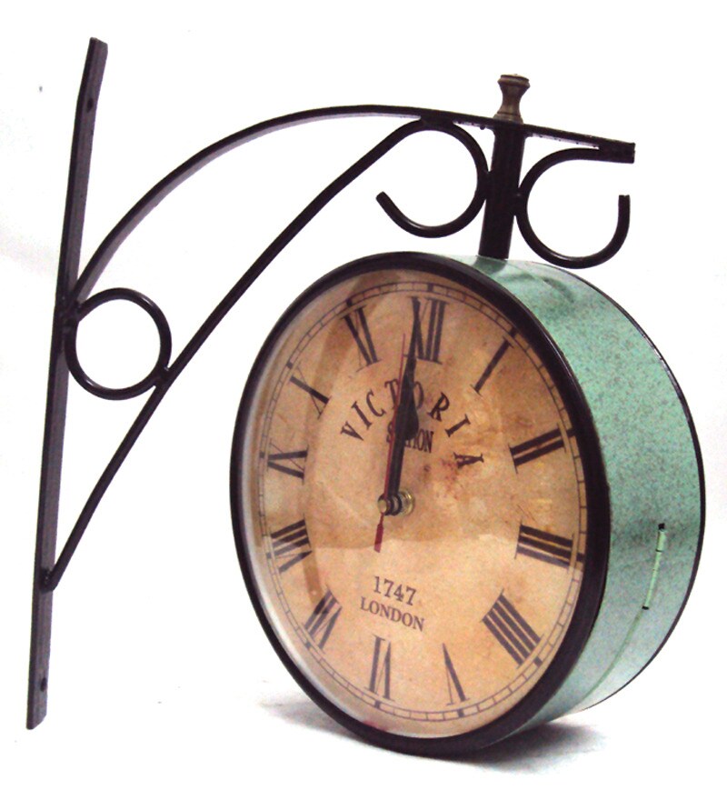 Variety Arts Green Double Side Station Wall Clock 6 inch by Variety