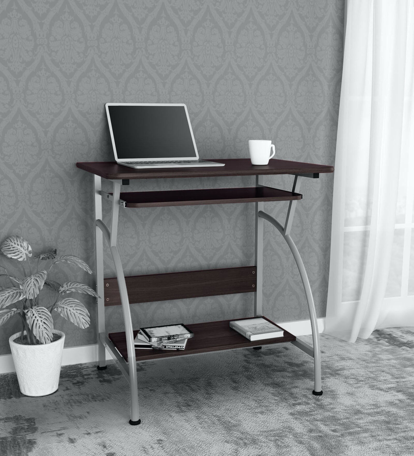 Buy Vibe Computer Table in Walnut Finish Online Computer Tables