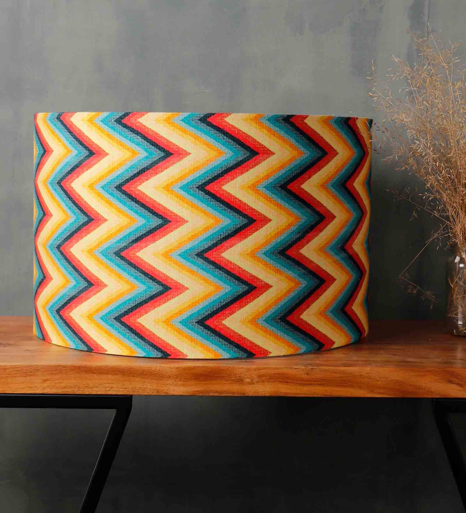Buy Vibrant Zigzag Pattern Drum Lampshade By Grated Ginger at 51 OFF