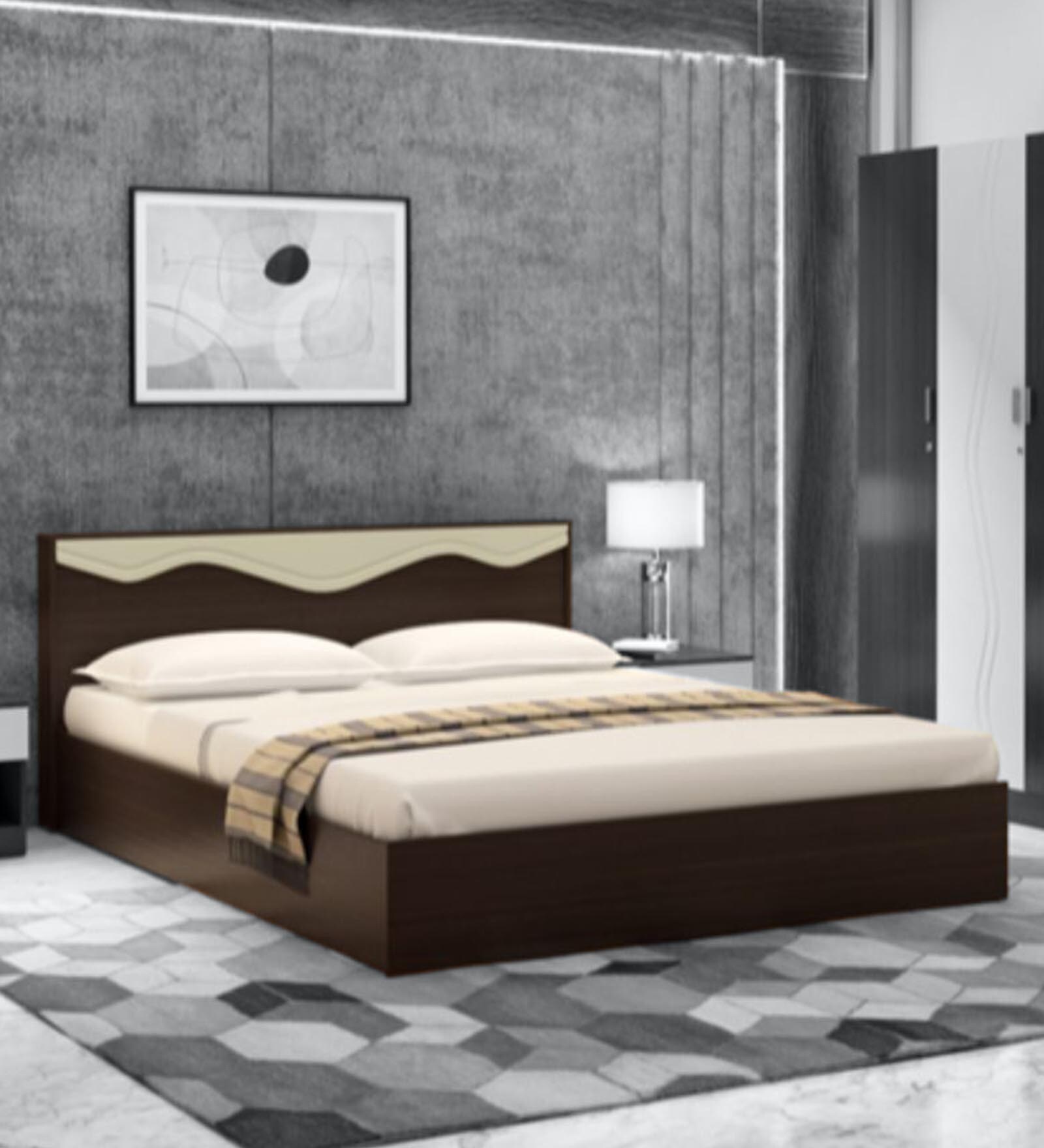 Buy Vurv King Size Bed Cola Rain By Godrej Interio Online Modern King