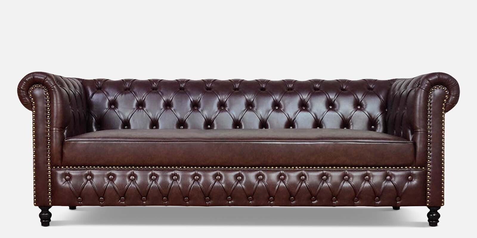 Buy Vintage Chesterfield 3 Seater Sofa In Syrup Brown Finish at 27 OFF by Comfy Couch Pepperfry