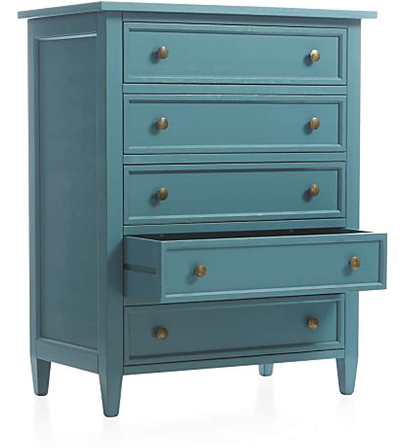 Buy Vintage Tall Dresser in Navy Blue Colour by Asian Arts Online