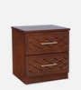 HomeTown Victoria Solid Wood Bedside Table in Antique Cherry Finish with Drawers