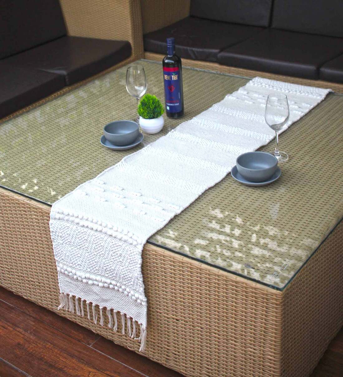 Buy Elias (72x13) White Cotton Table Runner at 78 OFF by The little