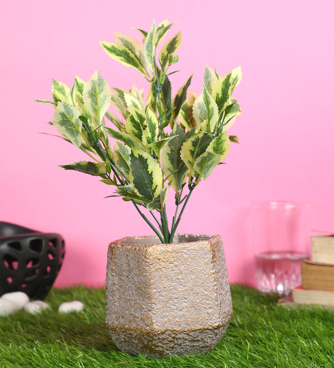 Buy WhiteGreen PVC Artificial Plant Without Pot by Pollination at 34