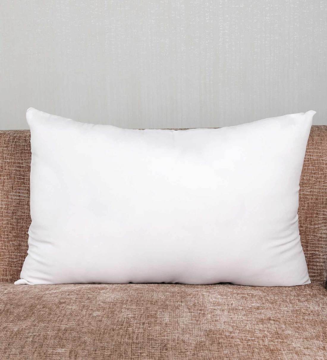 White Microfiber Filled Linen 13 x 19 Inches Cushion Insert, By My gift booth