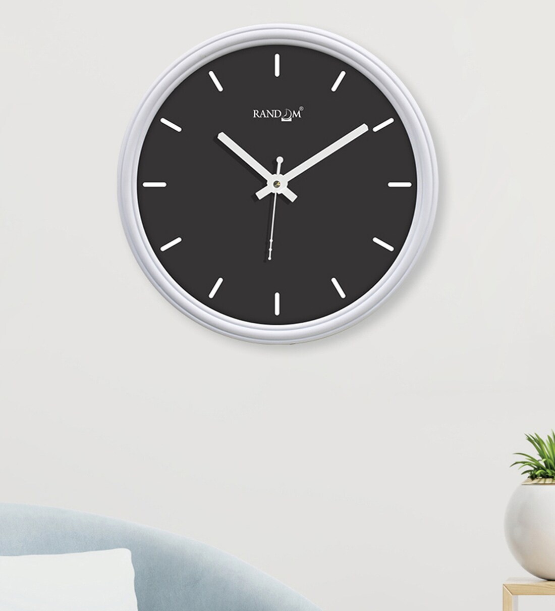 Buy White Plastic 12Inch Curve Elegant Numbers (Quartz Movement) Wall