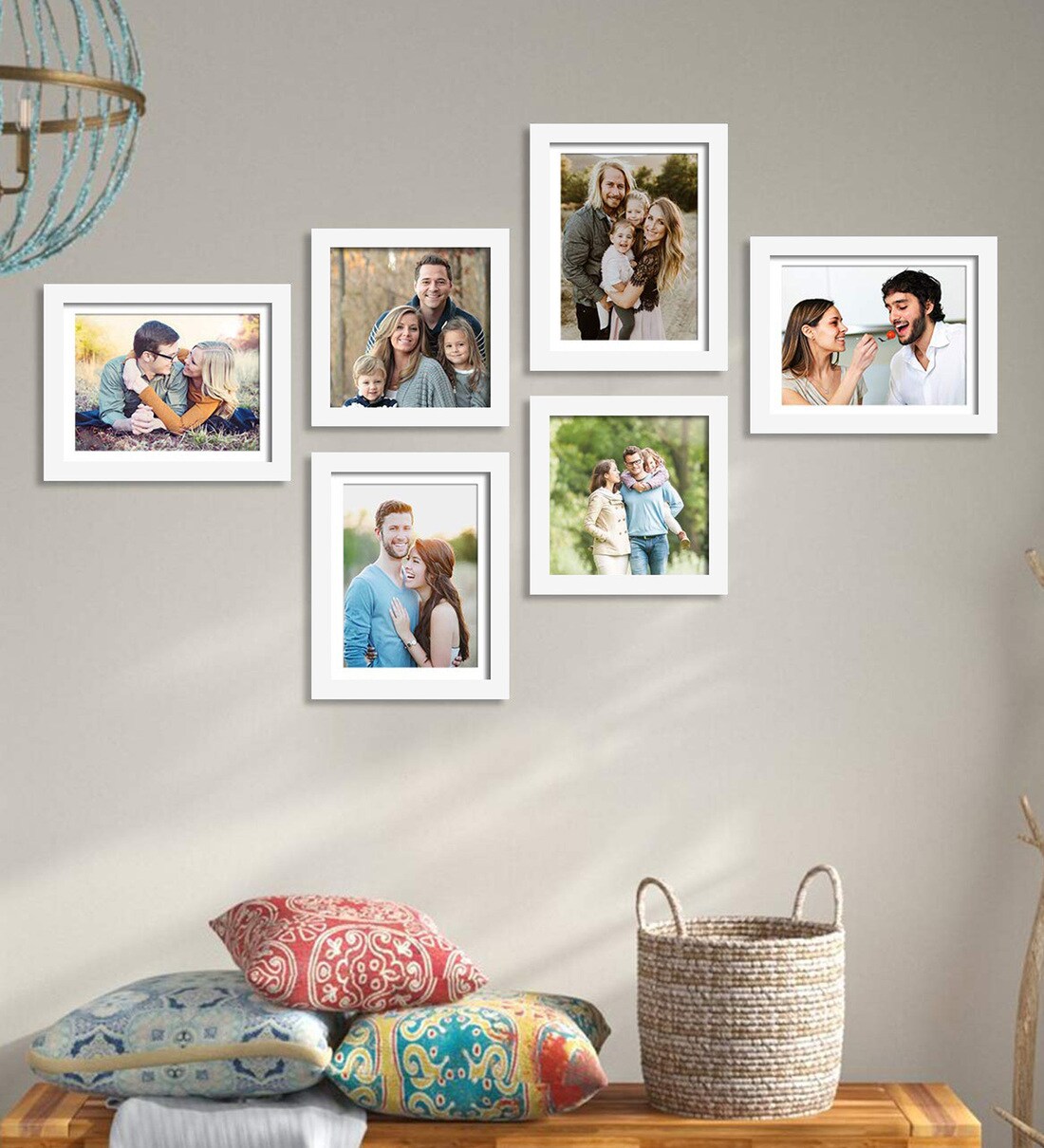 Buy White Synthetic Wood Ximena Set Of 6 Collage Photo Frames at 29