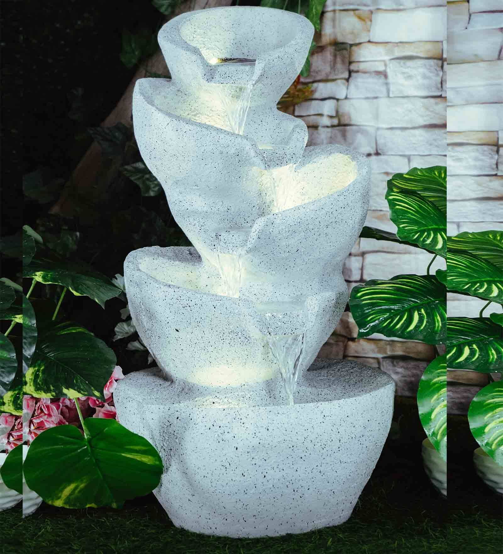 Buy White 5 Stacked Pot Indoor Water Fountain Online Indoor Fountains
