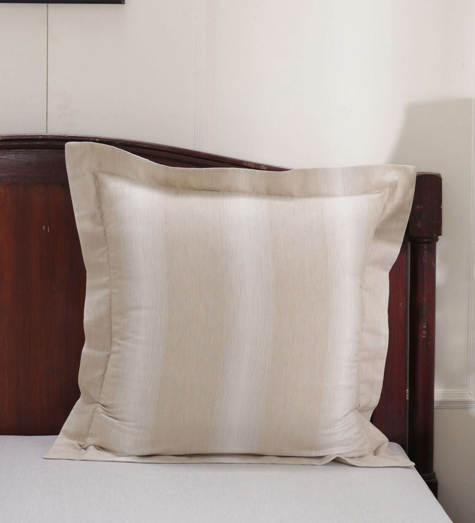 Buy White Patterned 300 TC Cotton 24 x 24 Inches Pillow Covers (Set of