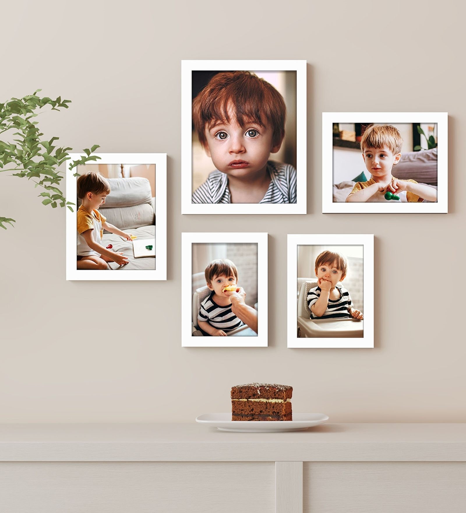 Buy White Synthetic Wood (Set of 5) Photoframes by Art Street at 78% ...