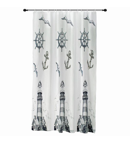 Buy White Pvc Shower Curtain Length 78 Width 72 Inches By