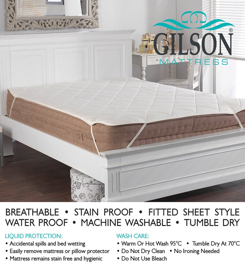 Buy Valencia Polyester Queen Size 75x60 Waterproof Mattress Protector