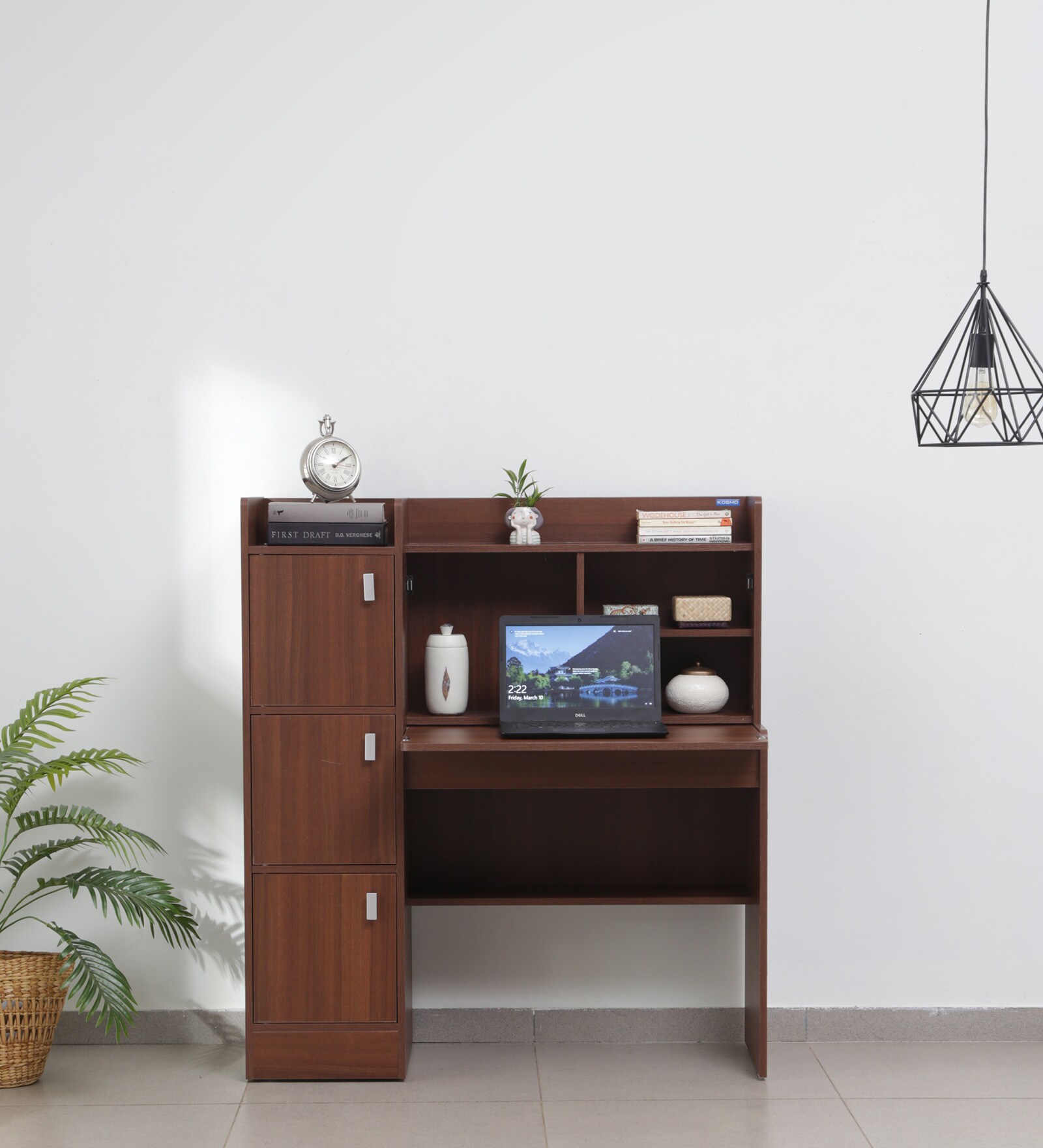 Buy Winner Hutch Desk in Rigato Walnut Finish Online Hutch Desks