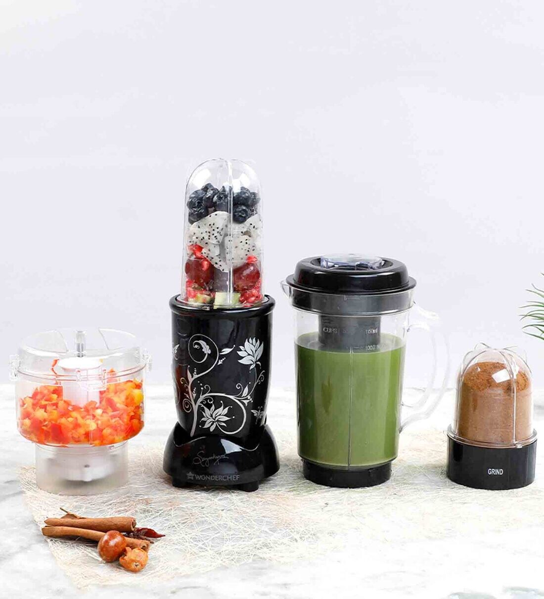 Buy Wonderchef NutriBlend Complete Kitchen Machine,400W,22000 RPM MixerGrinder with Blender