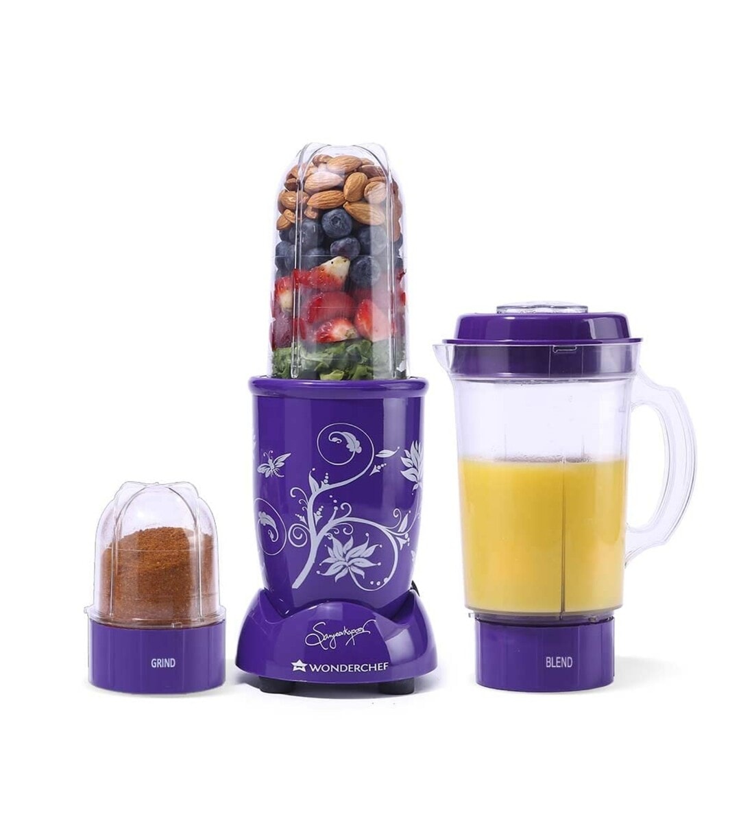 Buy Wonderchef SS Blades 400W 3 Jar Nutri Blend Juicer Mixer Grinder