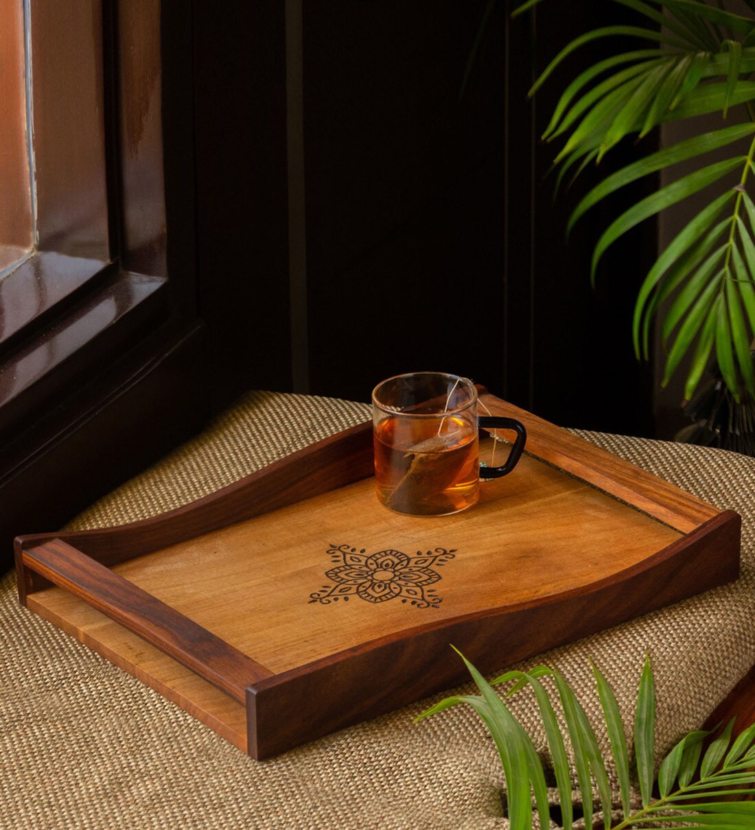 Buy Woodland Wonders Brown Sheesham & Mango Wood Serving Tray at 40 OFF by ExclusiveLane
