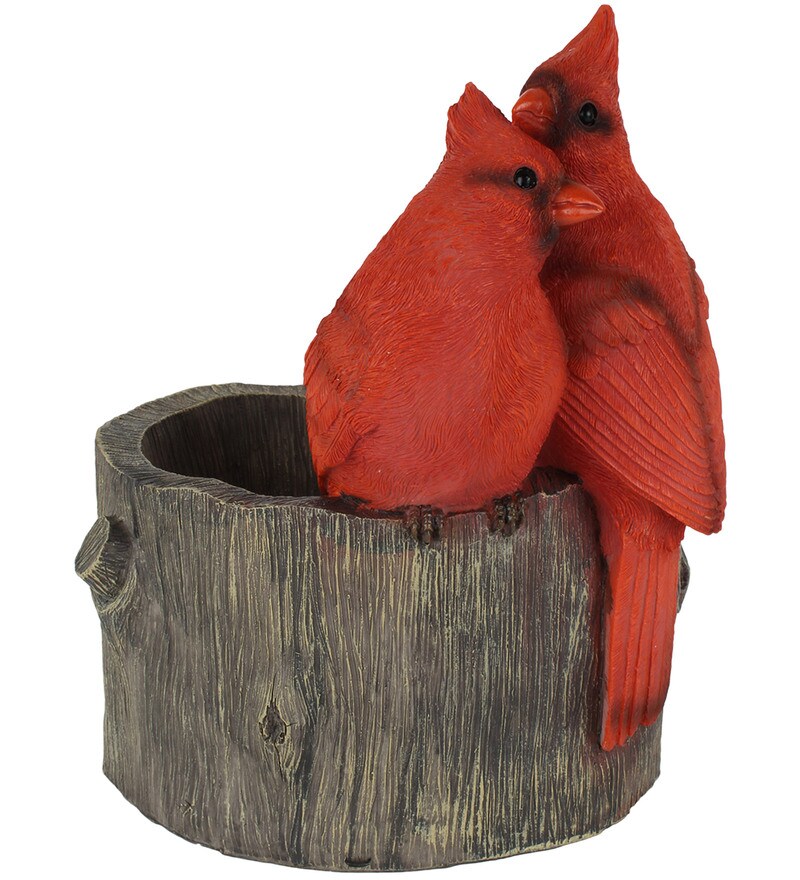 Buy Wonderland Two Red Cardinal Birds on Flower Pot Online Decorative