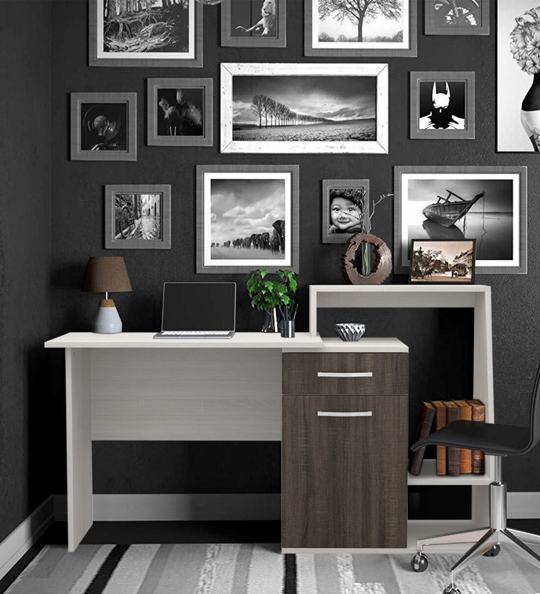 Buy Yale Study Table in White Colour by Forzza Online Modern Writing