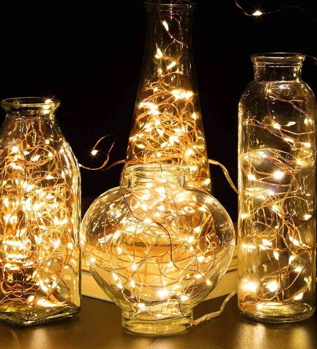 Yellow 10 Meters 100-LED Fairy Copper Waterproof USB Operated String Lights, By Homesake