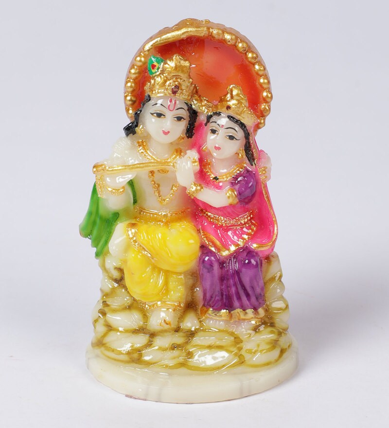 Buy Yellow Marble Radha Krishna Idol by Gallery99 Online - Radha ...