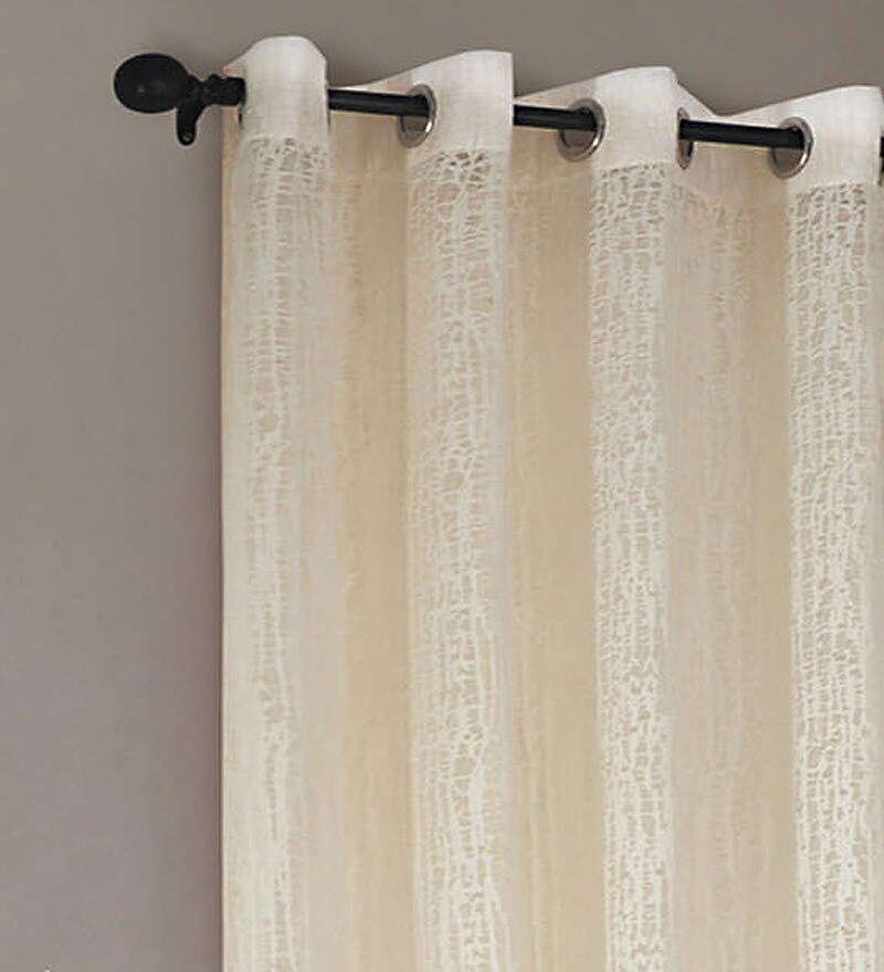 Buy Beige Polyester 8x4 3 Feet Door Curtain By Deco Window Online