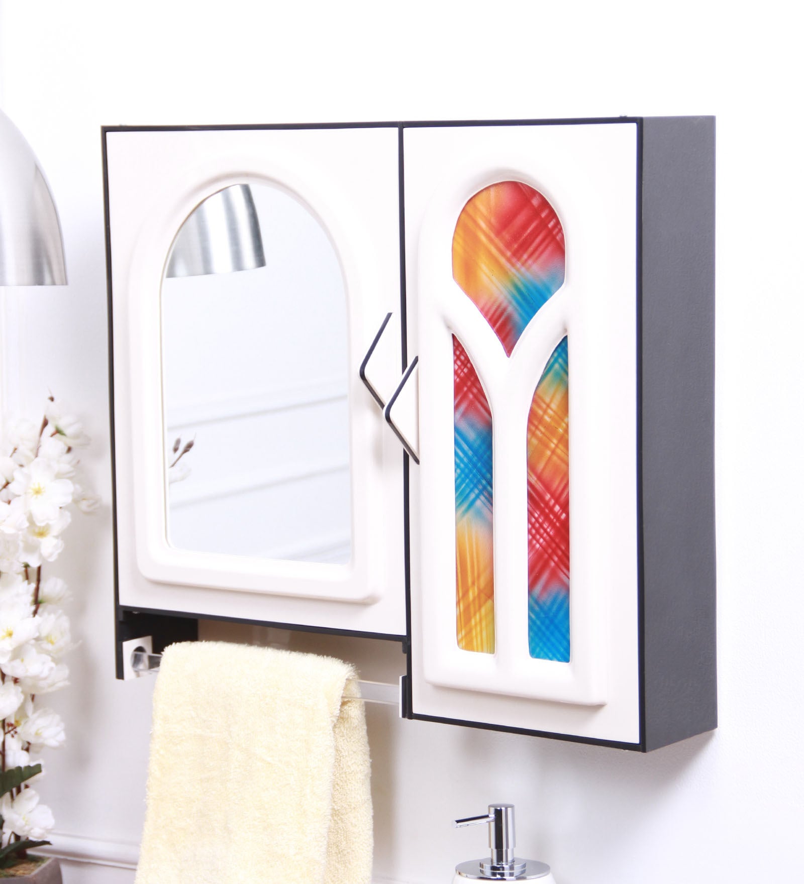 Buy Acrylic Ivory 7 Compartment Bathroom With Mirror (L 19, W