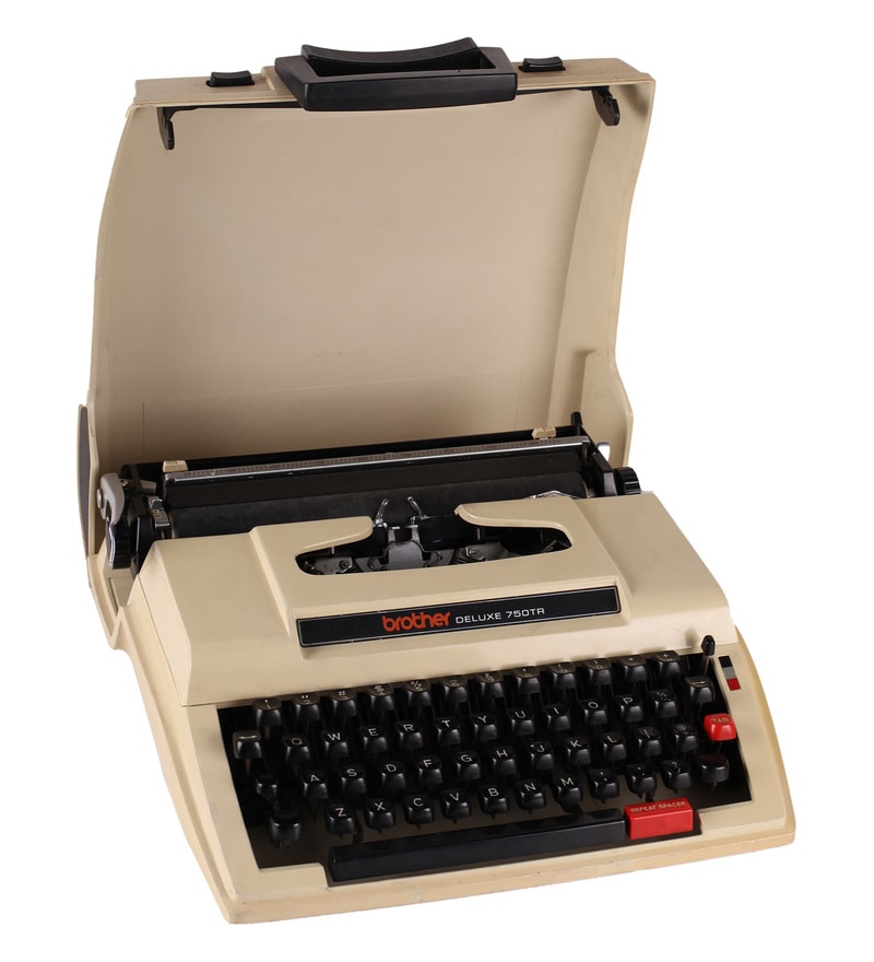 Buy Brown Plastic Vintage Original Brother Deluxe 750Tr Typewriter with