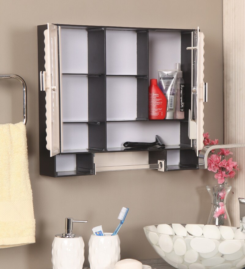 Buy Acrylic Cream 6 Compartment Bathroom Cabinet With Mirror L