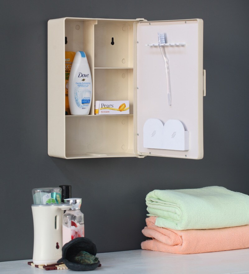 Buy Cream Plastic Bathroom Cabinet by Zahab Online 