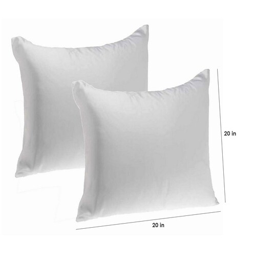 Buy Set Of 2 White Synthetic Fill Cushion Pillows 20 X 20 Inches