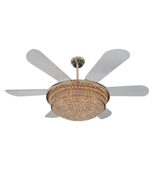 Gold Zircon 1422 Mm Rose Gold Designer Chandelier Fan By Aera