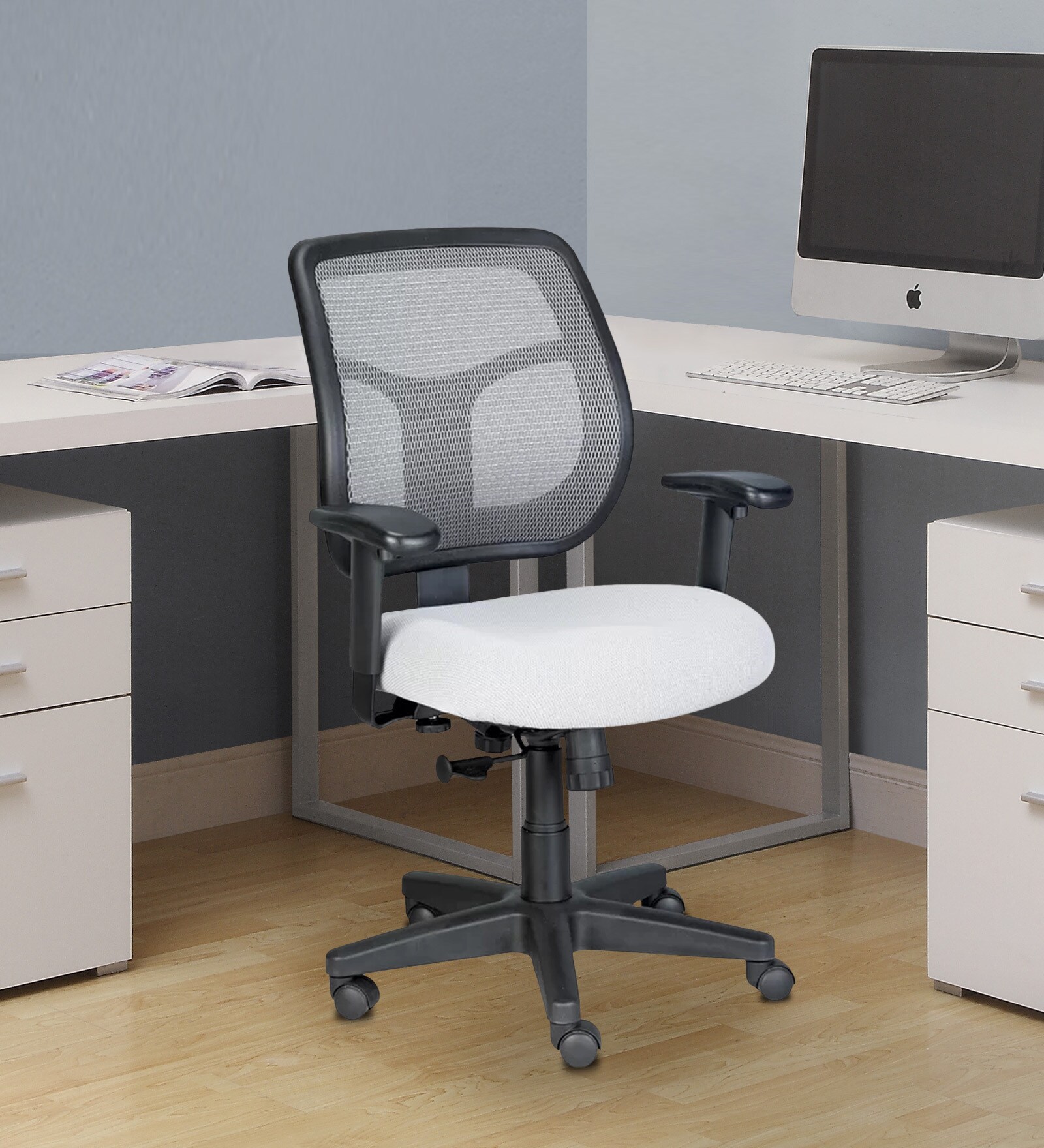 Buy Zolo Breathable Mesh Ergonomic Chair in Light Grey Colour Online