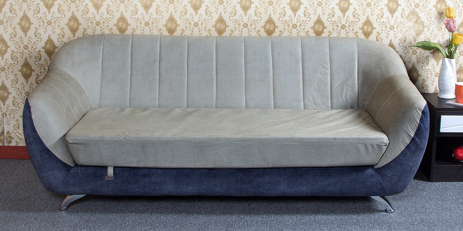 Buy Zurich 3 Seater Sofa in Ivory and Blue Colour by Parin Online