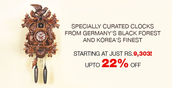 Specially curated clocks from Germany's Back Forest and Korea's Finest starting at just Rs.9,303! Upto 22% off  