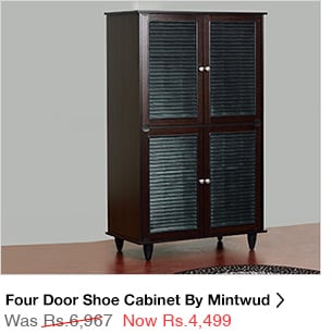 Four Door Shoe Cabinet by Mintwud